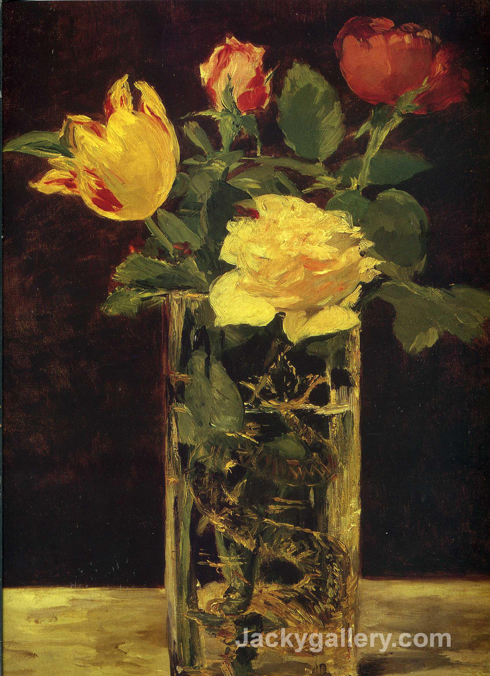 Rose and tulip by Edouard Manet paintings reproduction